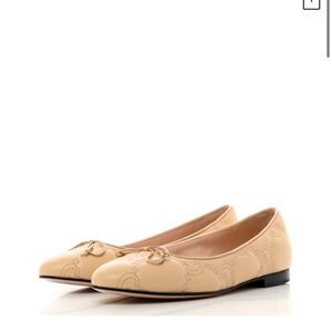 GUCCI 
Nappa GG Matelasse Jolie Ballet Flats Naturale